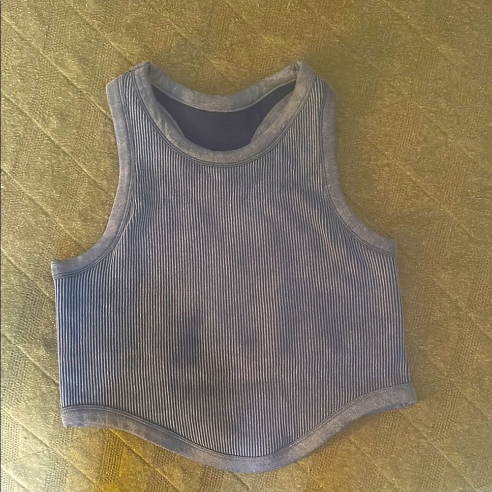 POPFLEX Let's Go Seamless Crop Top - Vintage Indigo